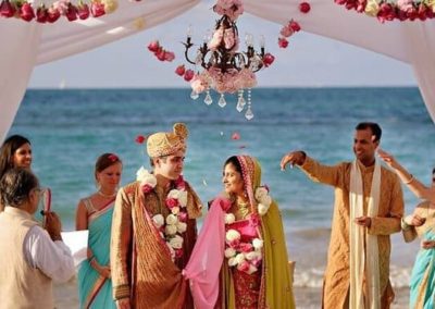 Indian Style wedding overlooking the beach in India